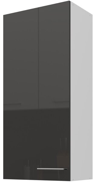 LARA gr | horní skříňka 50G-108 1F s policemi | 50 cm | UNI dvířka | EXTRA VYSOKÁ | šedá lesk