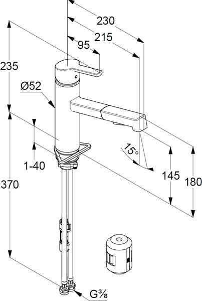 Kludi M3 kuchyňská baterie stojící černá 585813975