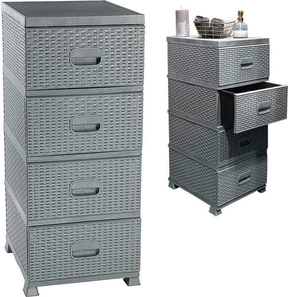 Komoda szafka K9450 szara rega rattan azienka