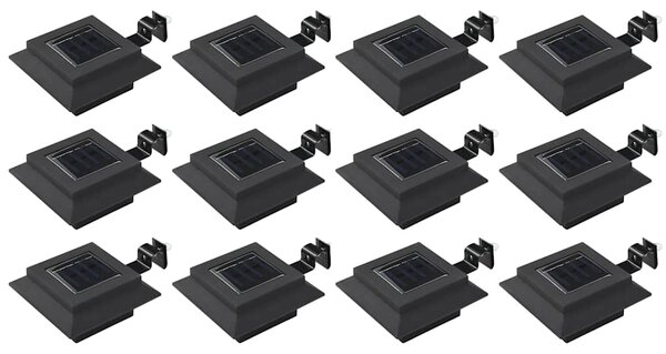 Zahradní solární lampy 12 ks LED čtvercové 12 cm černé 277136