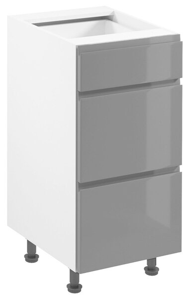 ASPEN gr | dolní skříňka D40S3 se zásuvkami METALBOX | 40 cm | šedá lesk