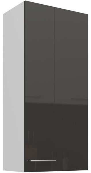LARA gr | horní skříňka 50G-108 1F s policemi | 50 cm | UNI dvířka | EXTRA VYSOKÁ | šedá lesk