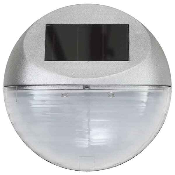 Zahradní nástěnné solární lampy LED 24 ks kulaté stříbrné 277140