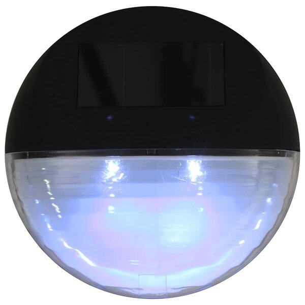 Zahradní nástěnné solární lampy LED 24 ks kulaté černé 277139