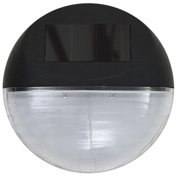 Zahradní nástěnné solární lampy LED 24 ks kulaté černé 277139