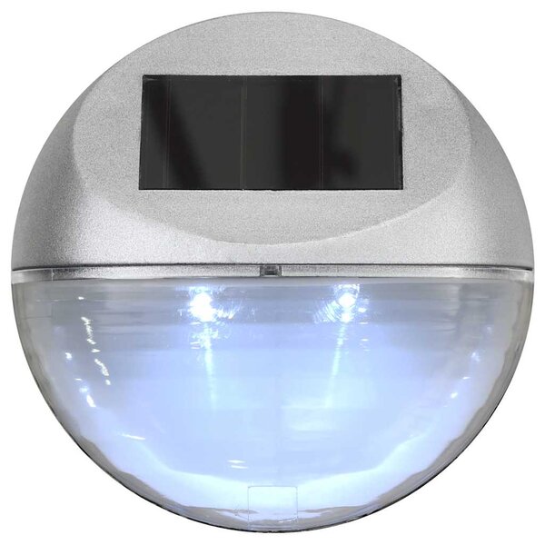 Zahradní nástěnné solární lampy LED 24 ks kulaté stříbrné 277140
