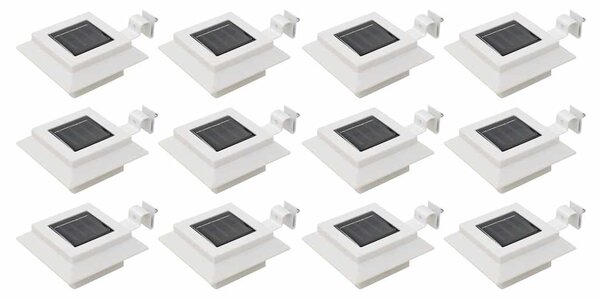 Zahradní solární lampy 12 ks LED čtvercové 12 cm bílé 277137