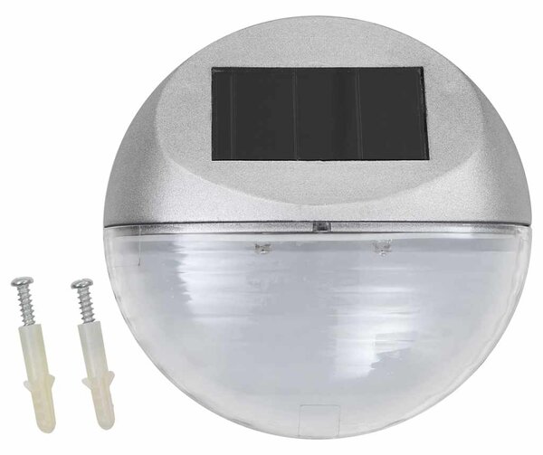 Zahradní nástěnné solární lampy LED 24 ks kulaté stříbrné 277140