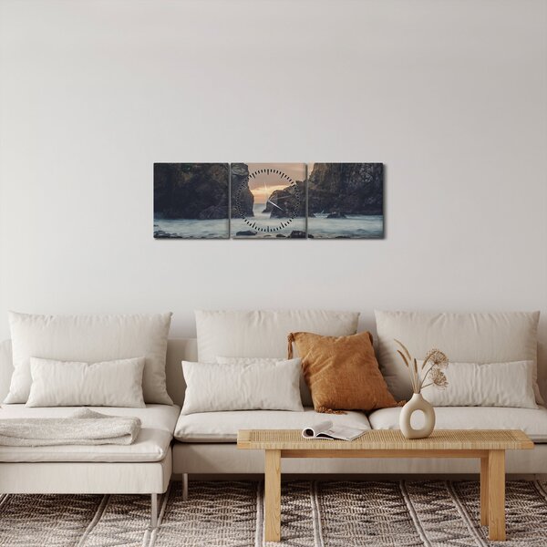 Obraz - Za soumraku (s hodinami) (90x30 cm)