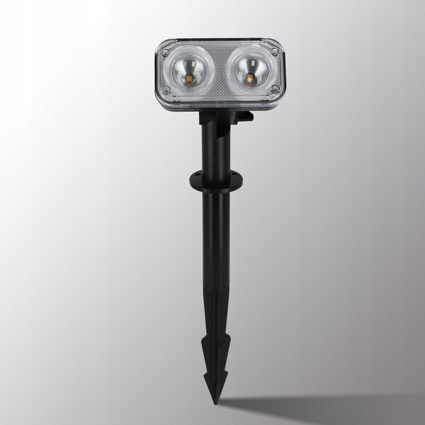 LED solární zápichové svítidlo, teplá bílá, IP65, 38 × 9,5 cm
