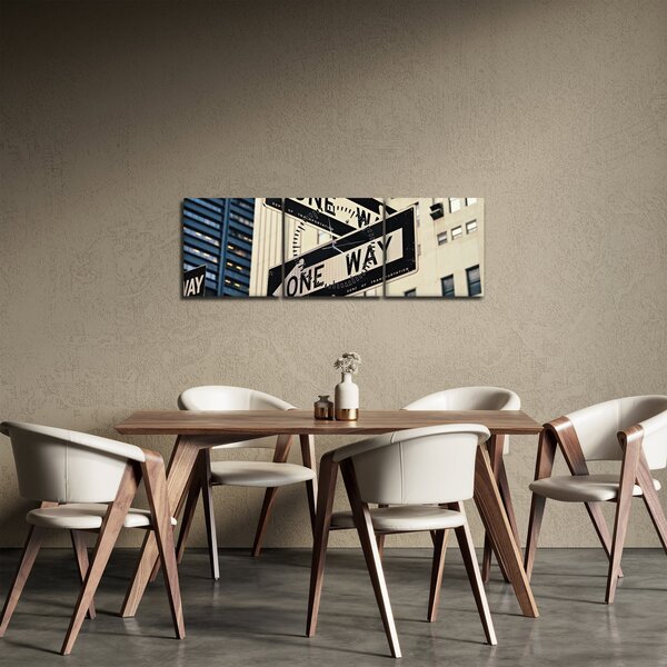 Obraz - New York ONE WAY (s hodinami) (90x30 cm)