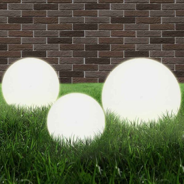 6dílná sada kulovitých LED lamp koule 20/30/40 cm PMMA 277146