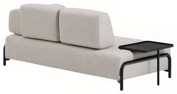 Kave Home Béžovošedá dvoumístná pohovka Compo 200 cm s velkým stolkem