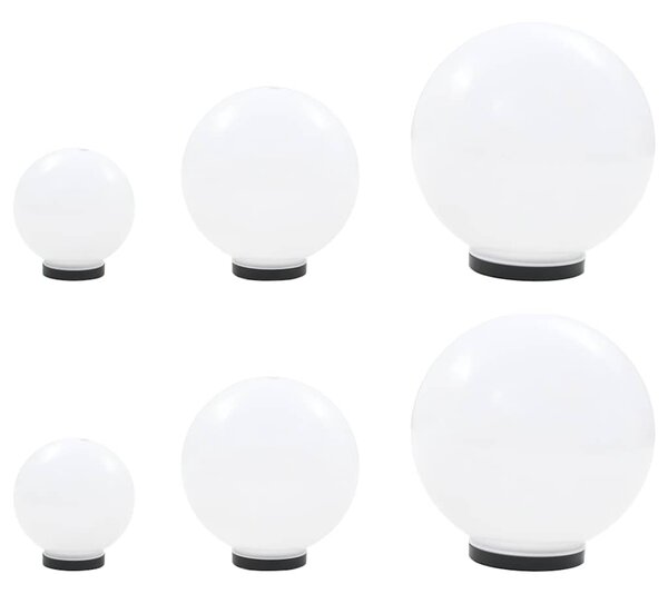 6dílná sada kulovitých LED lamp koule 20/30/40 cm PMMA 277146