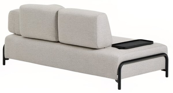 Kave Home Béžovošedá dvoumístná pohovka Compo 200 cm s malým stolkem