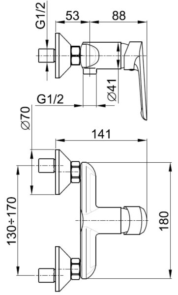 KFA Armatura 5026-010-00 - Sprchová baterie TANZANIT lesklý chrom