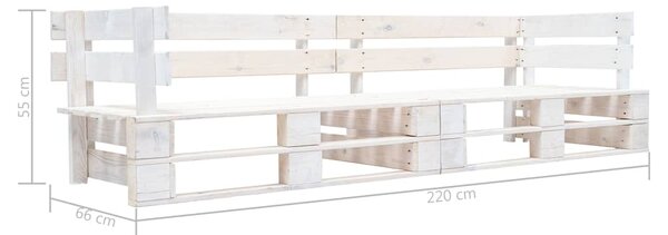 Zahradní 2místná pohovka z palet bílá dřevo 277383
