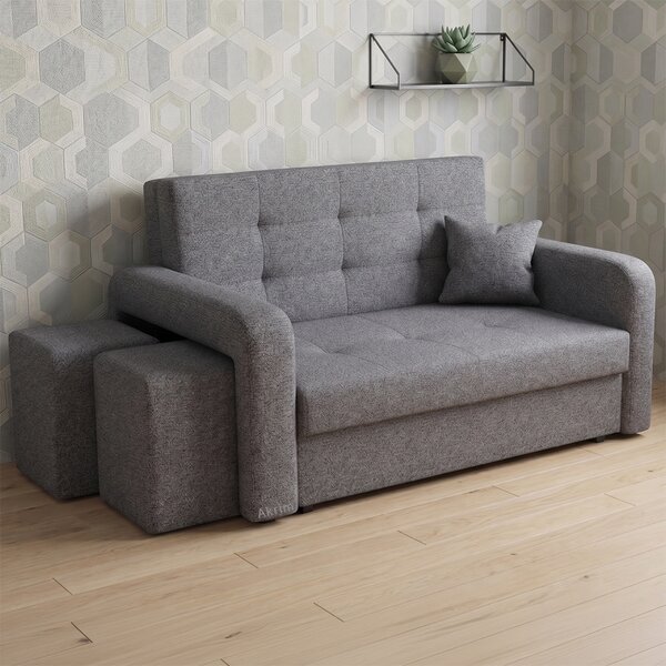 Pohovka VIVA II HOME + 2x taburet v ceně | 158 cm | LEVÁ | rozkládací + úložný prostor | VÝBĚR TKANIN