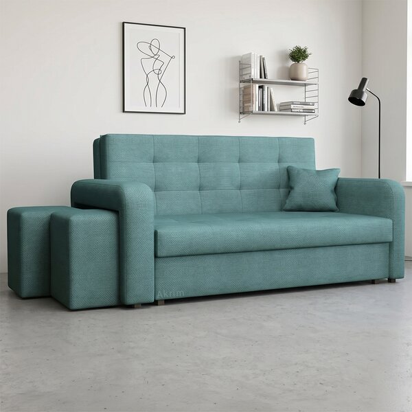 Pohovka VIVA III HOME + 2x taburet v ceně | 178 cm | LEVÁ | rozkládací + úložný prostor | VÝBĚR TKANIN
