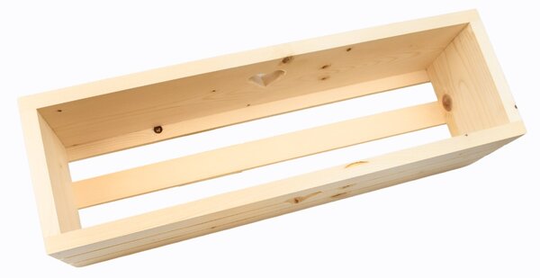 Dřevěný truhlík z masivu srdce - přírodní 60 cm