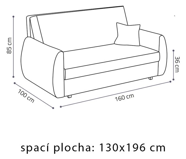 Pohovka VIVA III ART | 160 cm | rozkládací + úložný prostor | VÝBĚR TKANIN