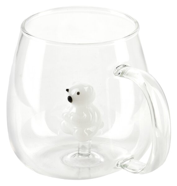 Allesken Skleněný hrnek PETER BEAR 400 ml čirý
