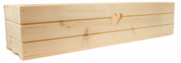 Dřevěný truhlík z masivu srdce - přírodní 70 cm