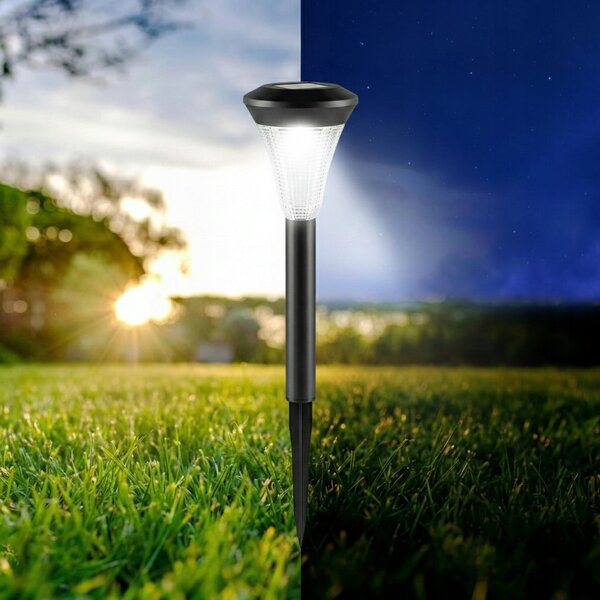 LED solární zápichové svítidlo 30 cm, IP44, studená bílá, šířka 7 cm