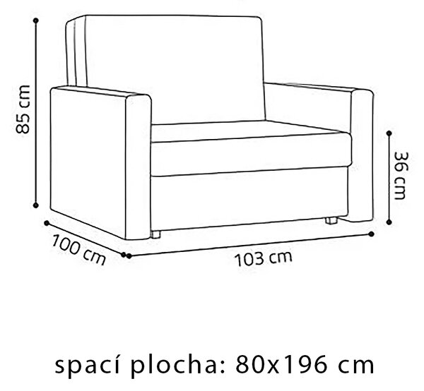 Pohovka VIVA I LUX | 103 cm | rozkládací + úložný prostor | VÝBĚR TKANIN