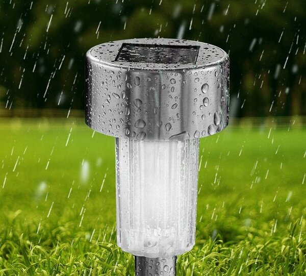 LED solární zápichové svítidlo 30 cm, IP44, studená bílá, šířka 4,5 cm