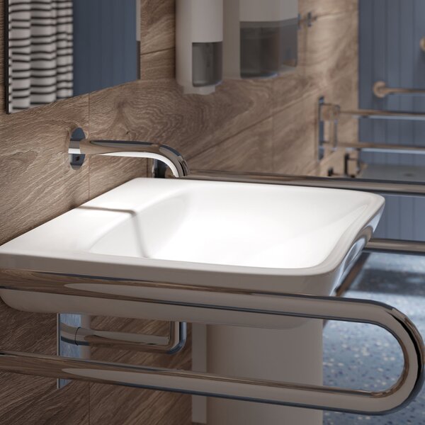 Geberit Selnova Compact umyvadlo 55x55 cm čtvercový klasický pro osoby se zdravotním postižením bílá lesk 501.461.00.7
