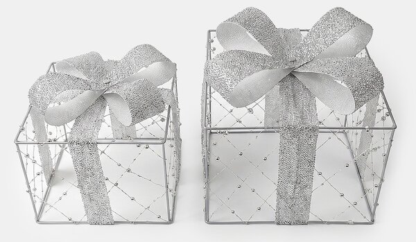Sinsay - LED dekorace ve tvaru dárků 2 pack - sříbrná