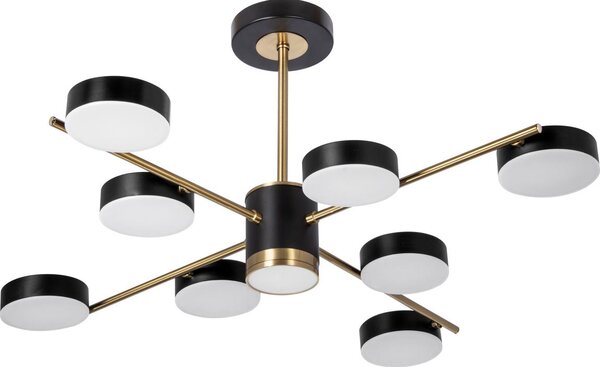 LED Lustr na tyči 8xLED/7W/230V + LED/6W 3000-6000K pr. 77 cm zlatá/černá