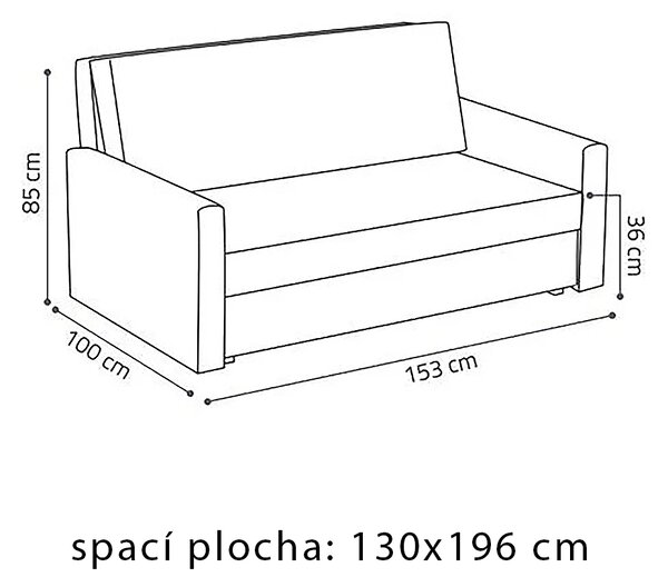 Pohovka VIVA III LUX | 153 cm | rozkládací + úložný prostor | VÝBĚR TKANIN