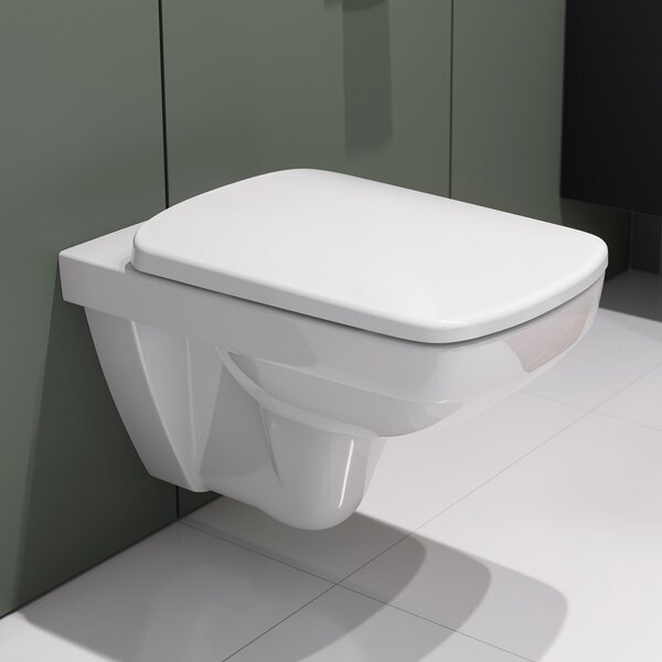 Geberit Selnova Square wc mísa se sedátkem s pomalým sklápěním závěsná bez splachovacího kruhu bílá 501.961.00.1