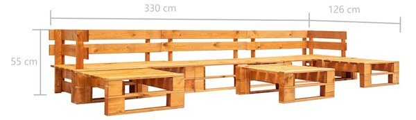 4dílná zahradní sedací souprava z palet dřevo medově hnědá 277465
