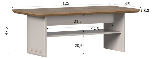 Obývací stěna KORA k | 4 díly | 374 cm | kašmír/dub mavelia