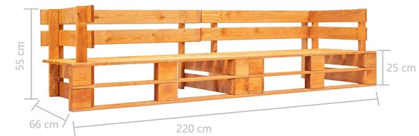Zahradní 2místná pohovka z palet medově hnědá dřevo 277449