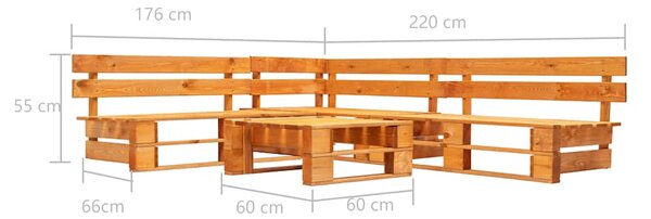 4dílná zahradní sedací souprava z palet dřevo medově hnědá 277453