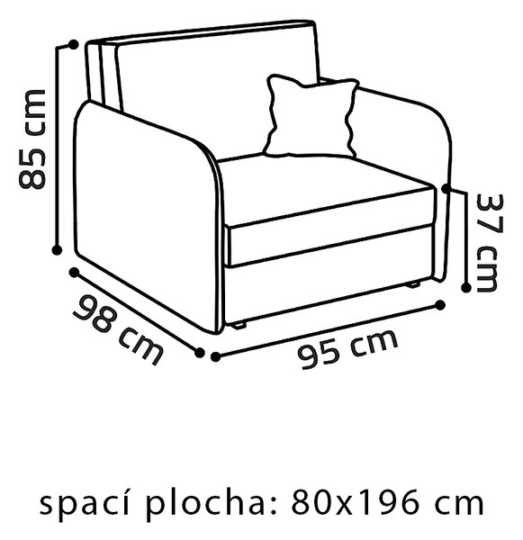 Pohovka VIVA I LOFT | 95 cm | rozkládací + úložný prostor | VÝBĚR TKANIN