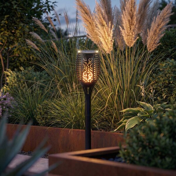 Černé LED solární zápichové svítidlo 51 cm, IP44, 1 W