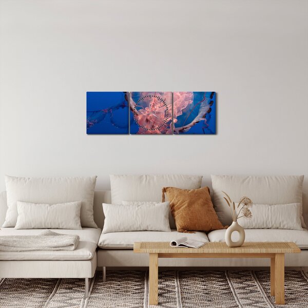 Obraz medůzy (s hodinami) (90x30 cm)