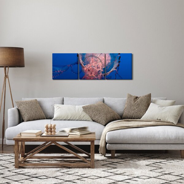Obraz medůzy (s hodinami) (90x30 cm)