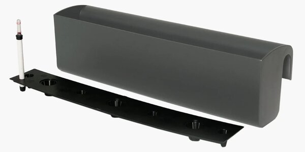 Balkonový truhlík BALKONA CLASSICO, plast, šířka 80 cm, antracit