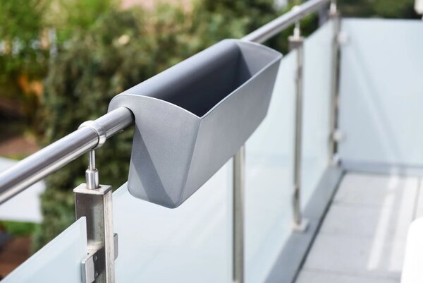 Balkonový truhlík BALKONA CLASSICO, plast, šířka 80 cm, antracit