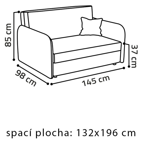 Pohovka VIVA III LOFT | 145 cm | rozkládací + úložný prostor | VÝBĚR TKANIN