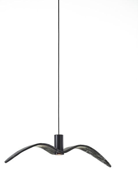Designové závěsné venkovní svítidlo Brokis Night Birds PC1112, IP54 Povrch Montury: Stříbrný elox, Barva skla: Šedá kouřová - masiv, Povrch baldachýnu: kov - černý matný komaxit