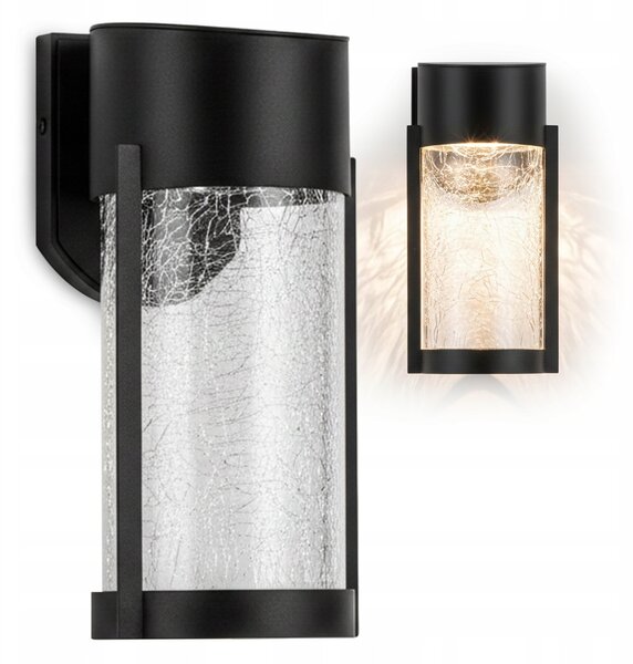 LED solární nástěnné svítidlo, IP44, 3000 K, 20 × 10 cm