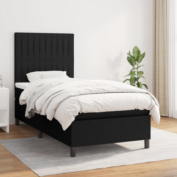 Box spring postel s matrací černá 80 x 200 cm textil 3141891