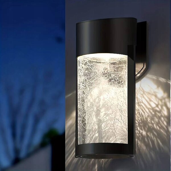 LED solární nástěnné svítidlo, IP44, 3000 K, 20 × 10 cm